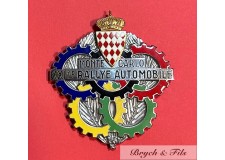 1952 MONACO BADGE PLAQUE CALANDRE EMAILLE 22e RALLYE MONTE CARLO