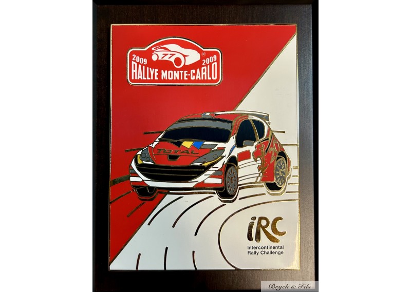 1999 MONACO BADGE/PLAQUE CALANDRE EMAILLE 67e RALLYE MONTE CARLO