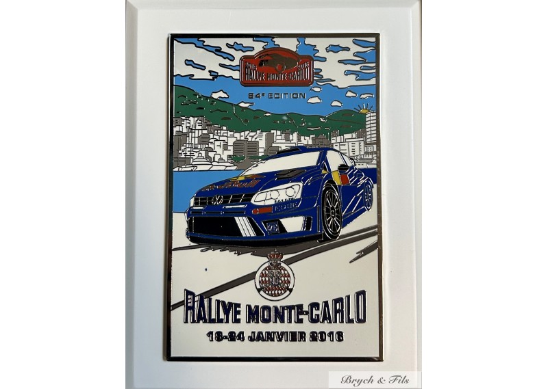 1999 MONACO BADGE/PLAQUE CALANDRE EMAILLE 67e RALLYE MONTE CARLO