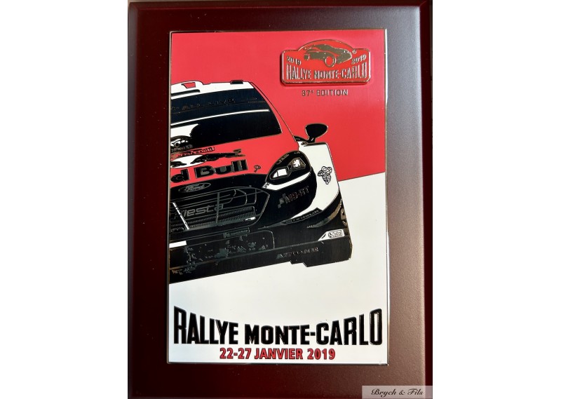 1999 MONACO BADGE/PLAQUE CALANDRE EMAILLE 67e RALLYE MONTE CARLO