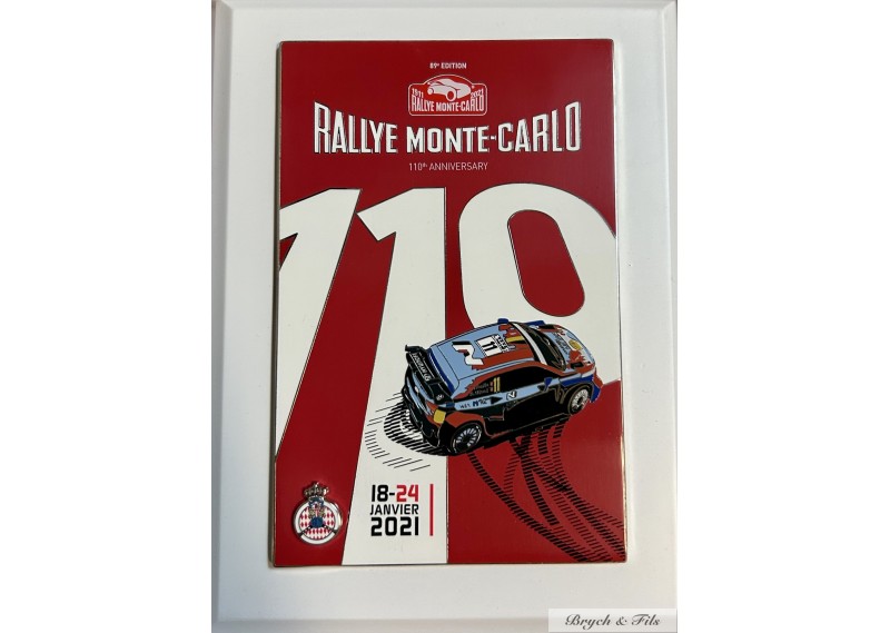 1999 MONACO BADGE/PLAQUE CALANDRE EMAILLE 67e RALLYE MONTE CARLO