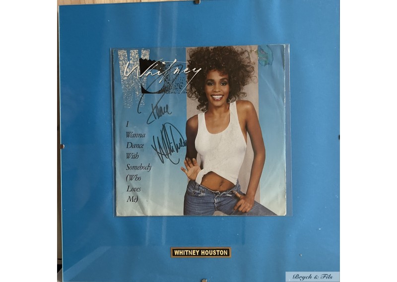 Record Cover WHITNEY HOUSTON authographed