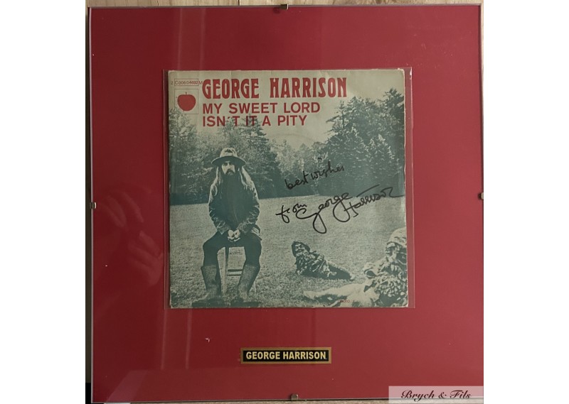 Pochette "GEORGE HARRISON/MY SWEET LORD"   dédicacée                                