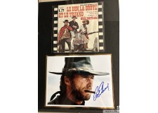 "LE BON, LA BRUTE ET LE TRUAND" vinyle and color photo with autograph