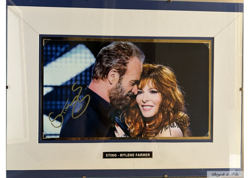 "STING/MYLENE FARMER" Photo Dédicacée