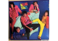 "THE ROLLING STONES/DIRTY WORK" record cover autographed