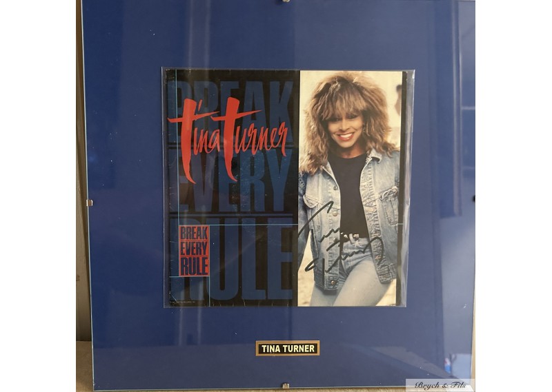 Vinyle "TINA TURNER" pochette dédicacée