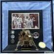 "APOLLO XI- LUNAR MODULE EAGLE"  photo  dédicacée et objets avec certificat