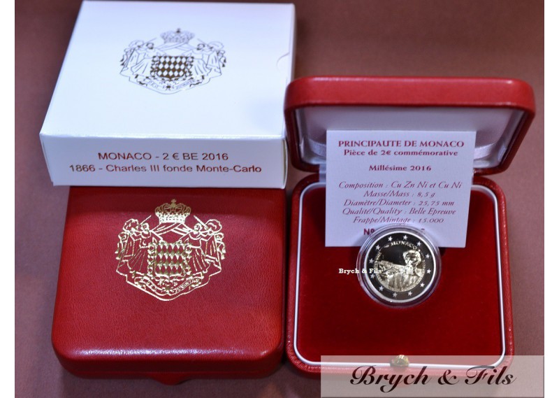 Belle Epreuve 2 Euro Monaco 2016 150 Anni. Fondation de Monte Carlo