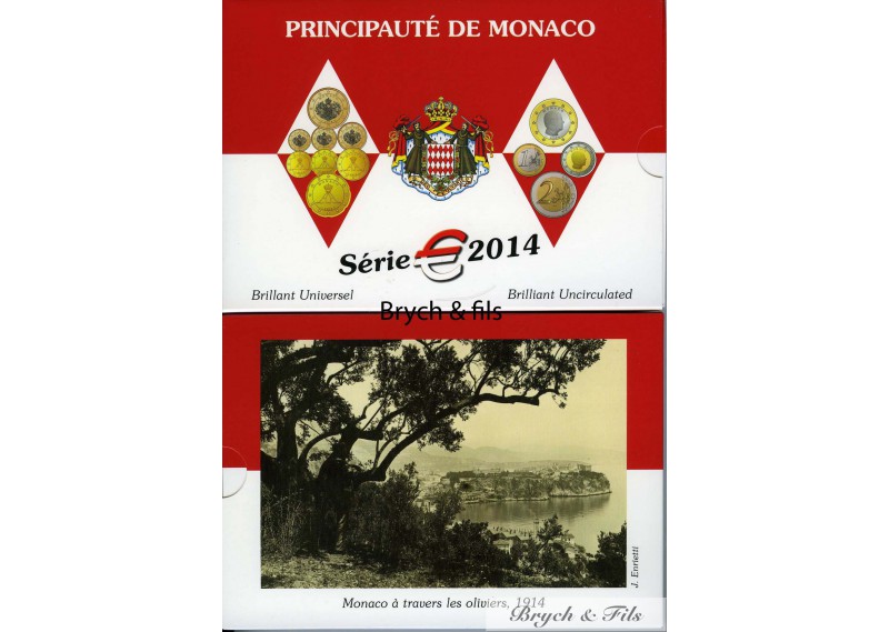 Monaco 2014 BU coffret 8 pièces du 2€ au 1 ct