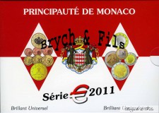 Monaco 2011 BU coffret 9 pièces 2 euro à 1 ct + 2 euro mariage