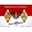 Monaco 2011 BU coffret 9 pièces 2 euro à 1 ct + 2 euro mariage
