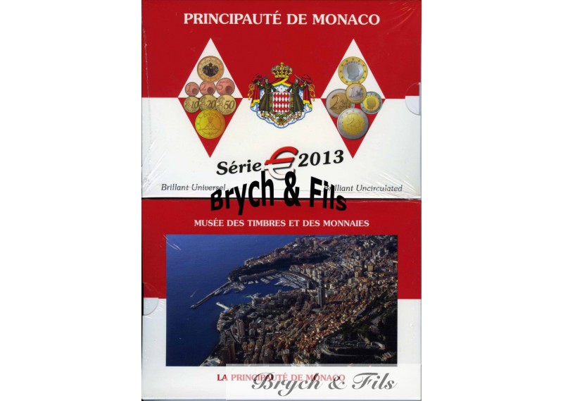 Monaco 2013 BU coffret 9 pièces 2 euro à 1 ct plus 2 euro ONU