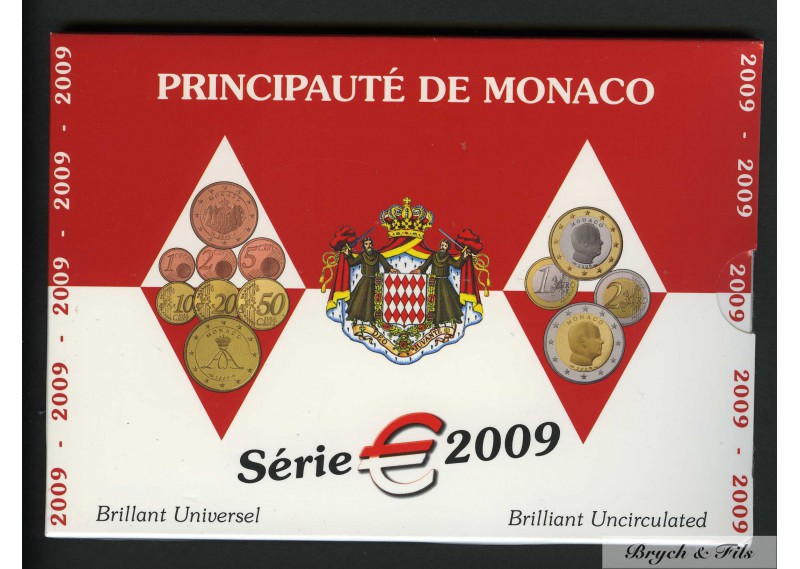 Monaco 2009 BU coffret 8 pièces de 2€ à 1 centime