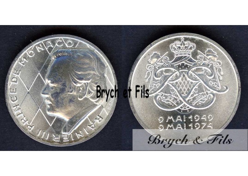 MEDAILLE MONACO JUBILE 25 ANS DE REGNE SAS RAINIER III  1949 - 1974 ARGENT