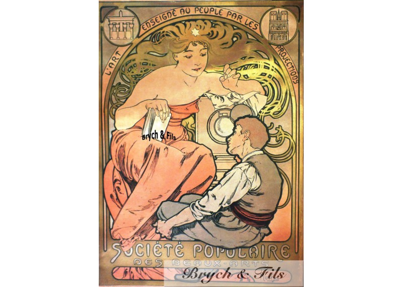 Affiche originale A.Mucha "Société Populaire"