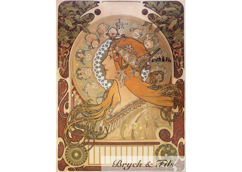 Affiche originale A.Mucha "Zodiaque"