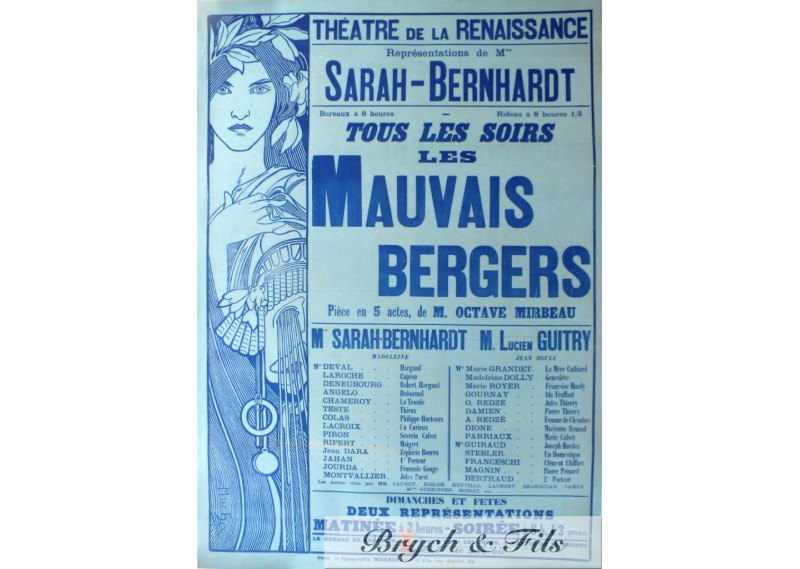 Affiche originale A.Mucha "Mauvais bergers"