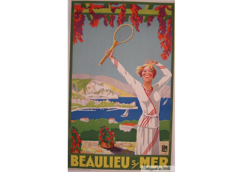 Vintage Poster Beaulieu sur Mer Artist Viano