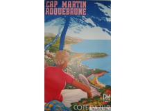 AFFICHE ORIGINALE ROQUEBRUNE CAP MARTIN TENNIS