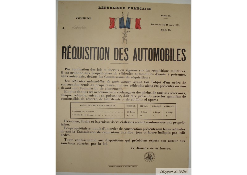 Réquisition des Automobiles "1"